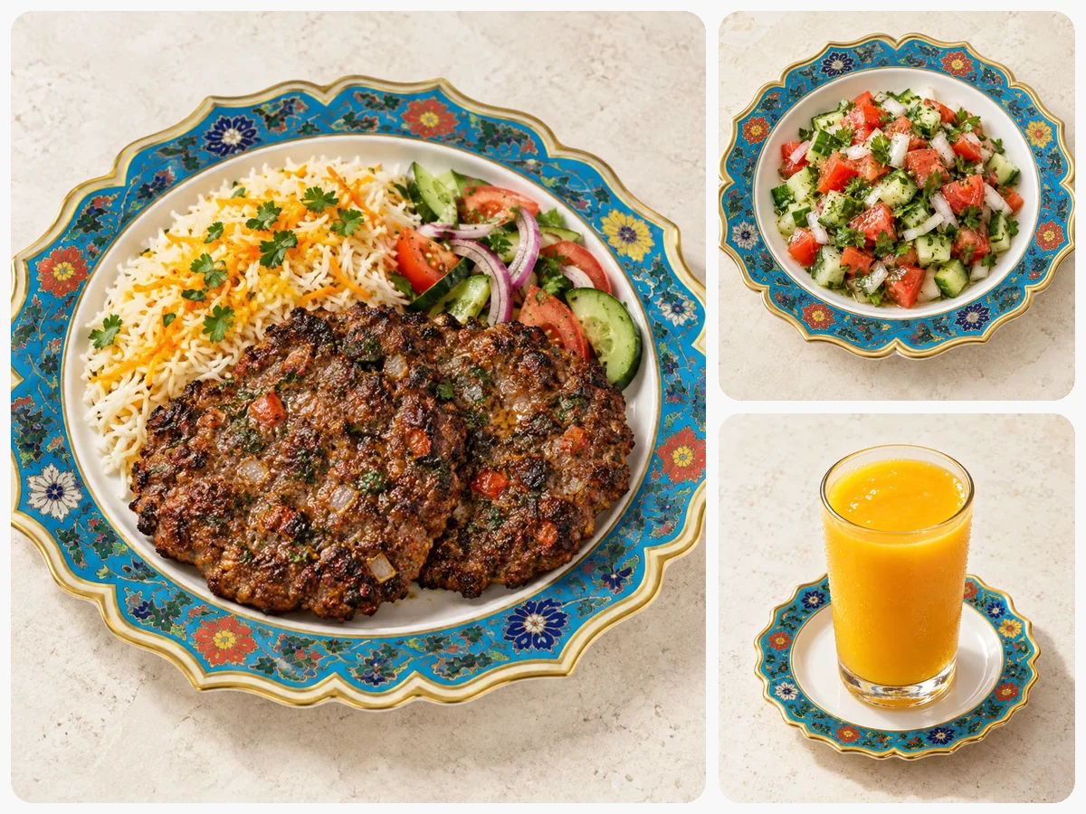 Beef Chapli + Salata + Mango Combo