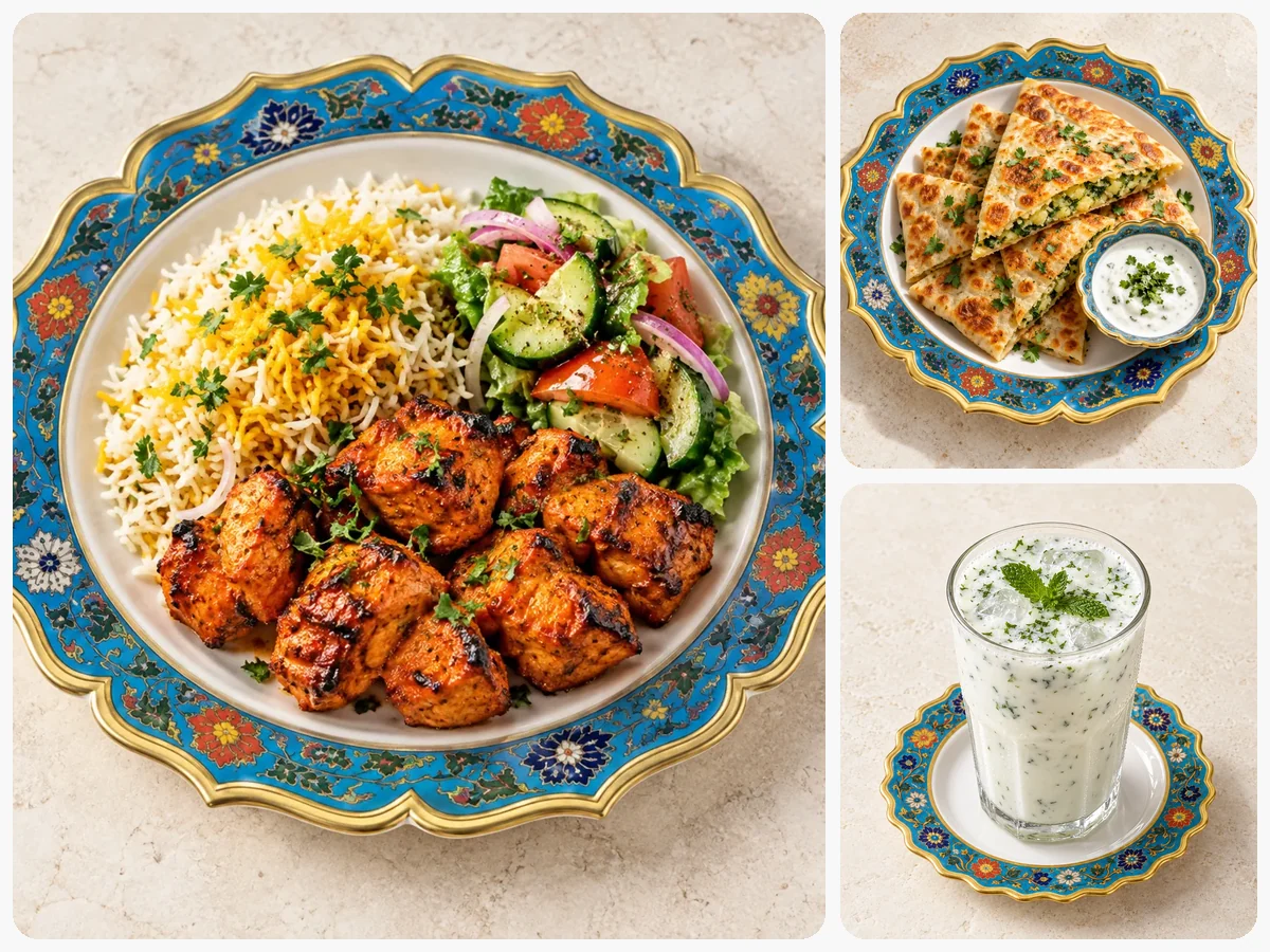 Tandoori Tikka + Bolani + Doogh Combo