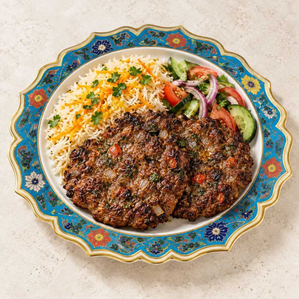 Beef Chapli Kebab Plate | 2 for $22.40